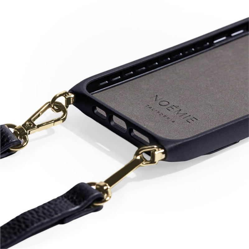 Noémie Apple iPhone 13 Wallet & Crossbody Strap Case - Black/Black